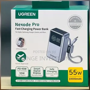 Ugreen Nexode Pro 10,000mah Power Bank 55w . Fast Charge Power Bank