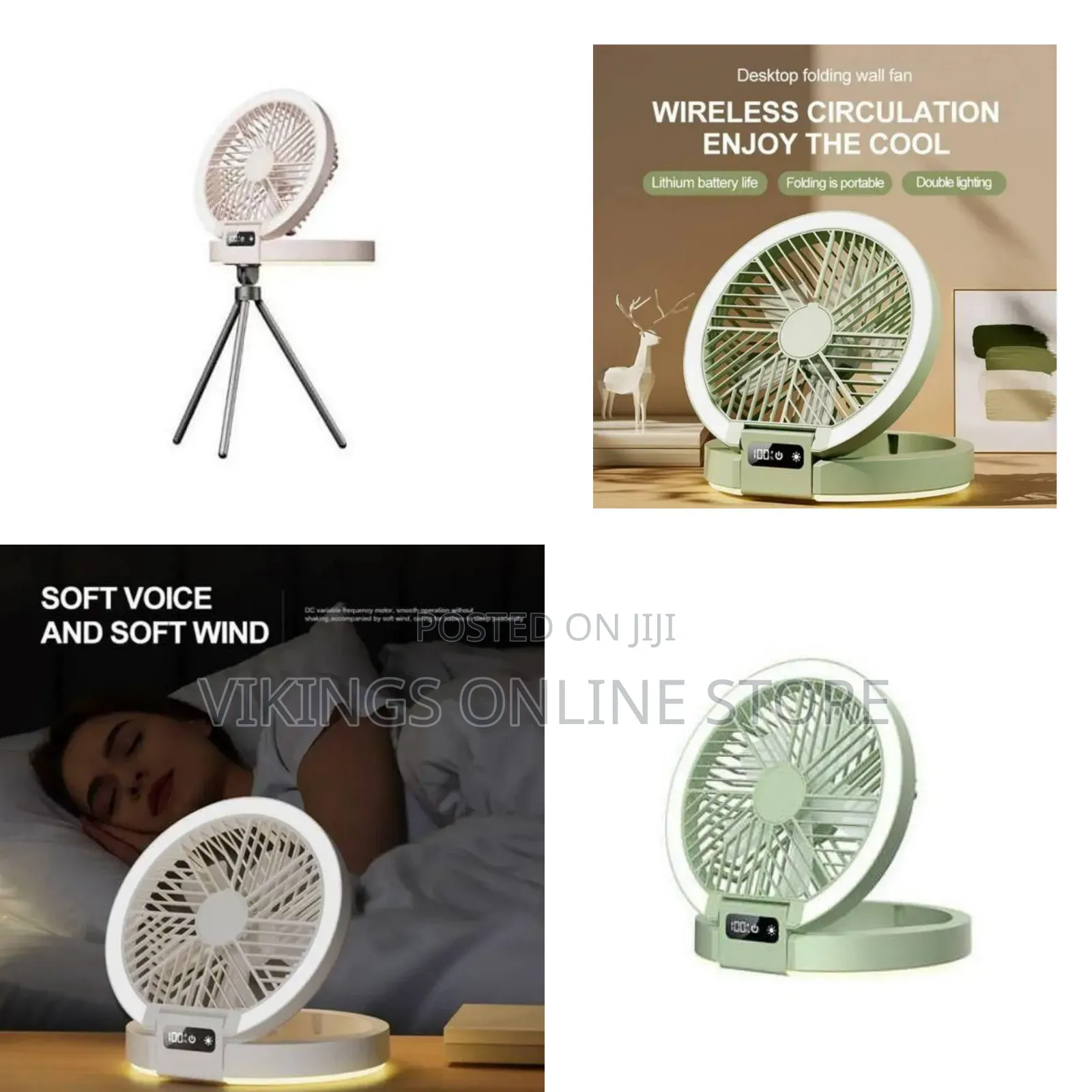 Multifunctional Portable Folding Fan With Ring Light