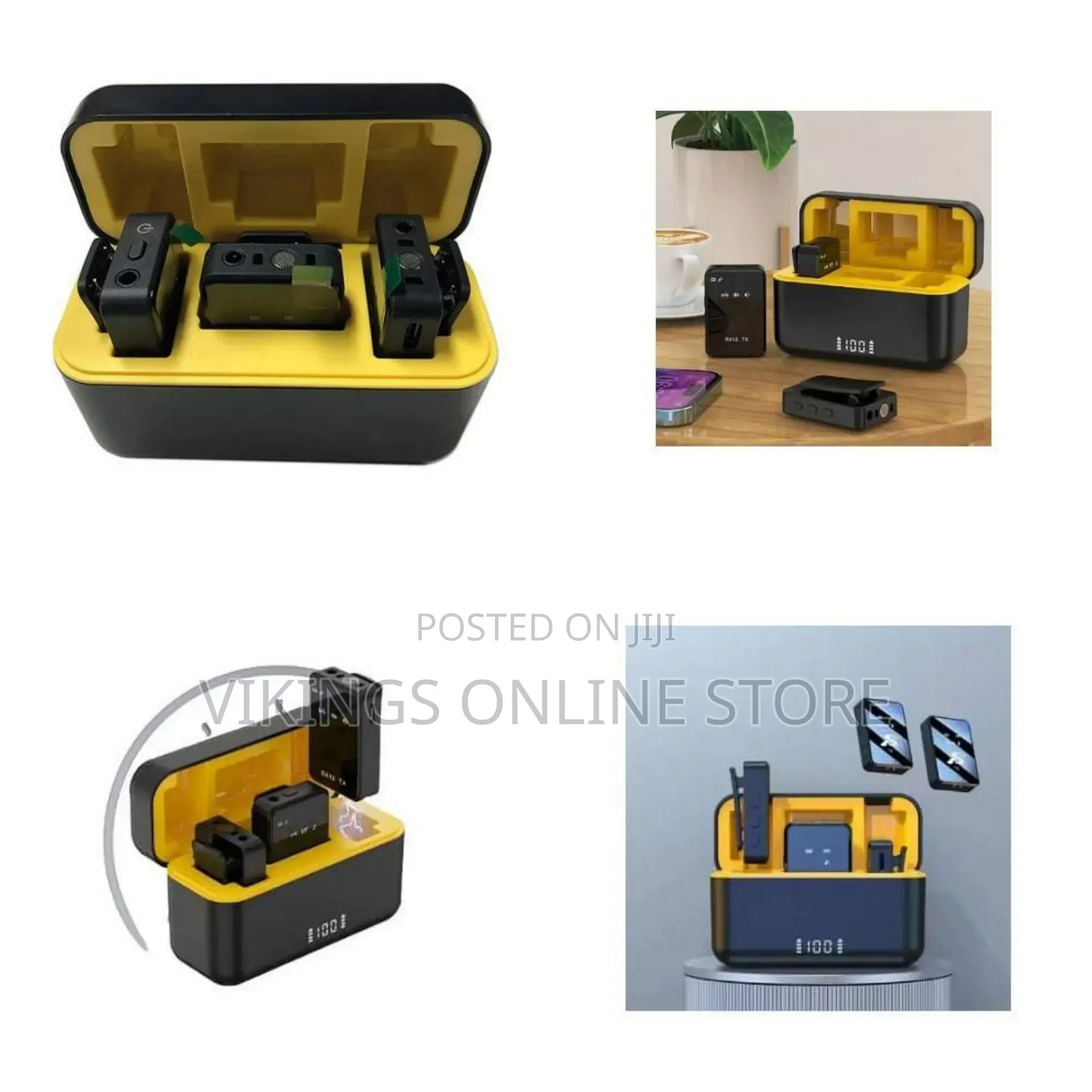 Portable Wireless Microphone System With Charging Case