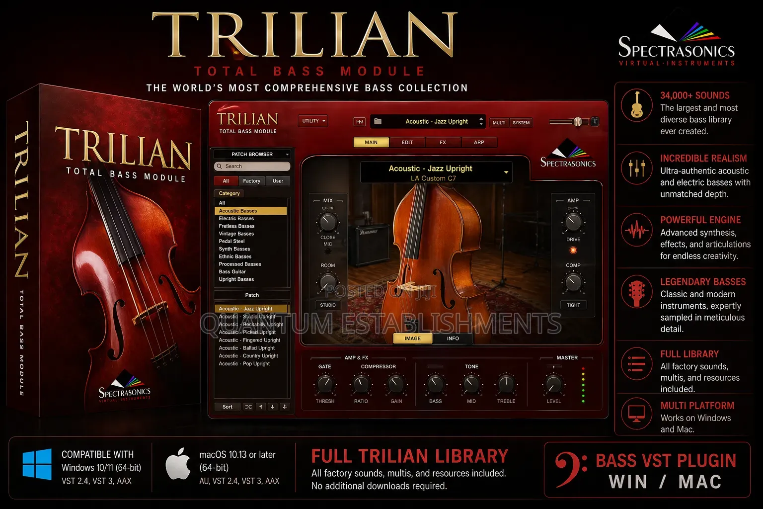 Spectrasonics Trilian | Bass VST Plugin | Full Library | Win/Mac