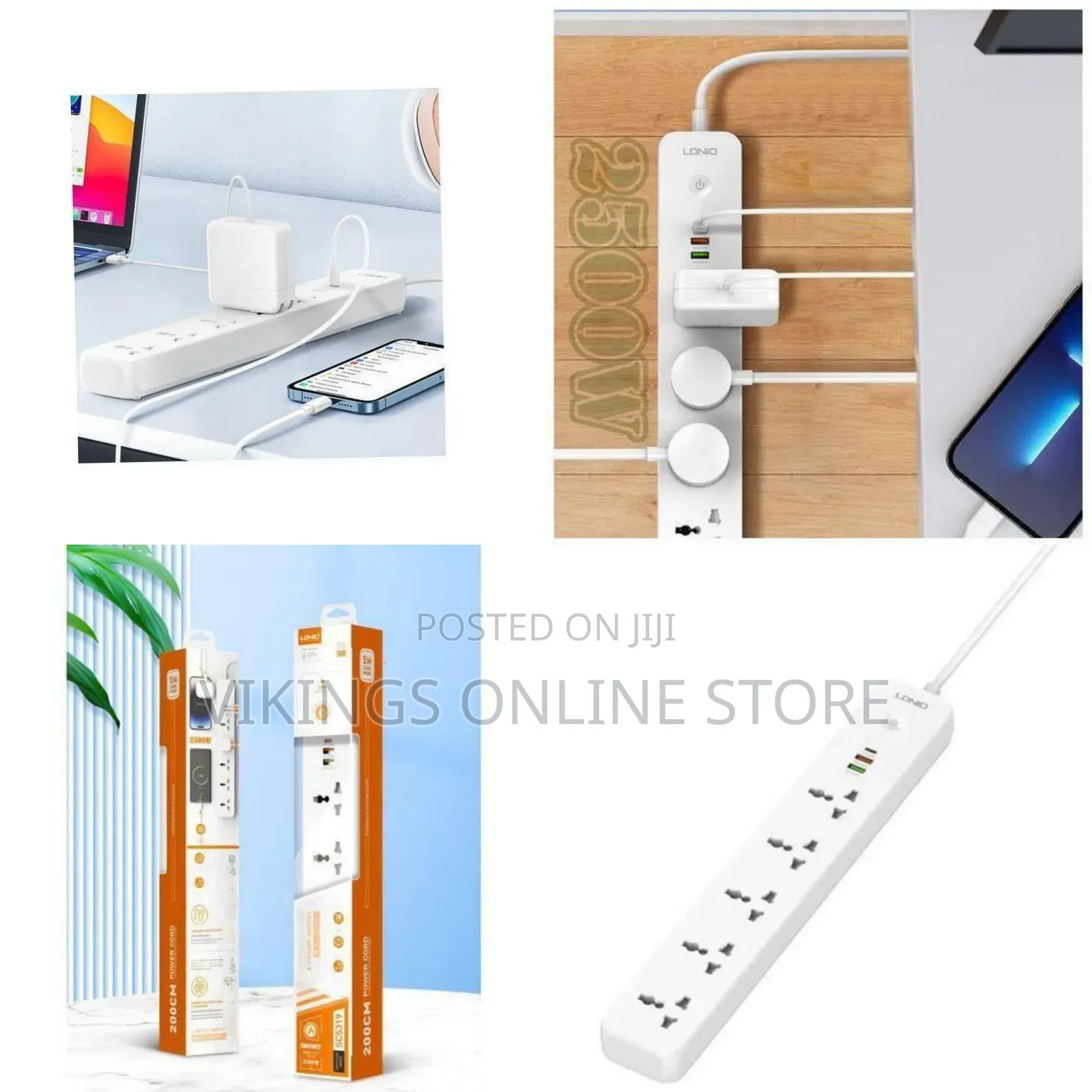 Ldnio Versatile Power Extension Cord With Multiple Outlets and Usb
