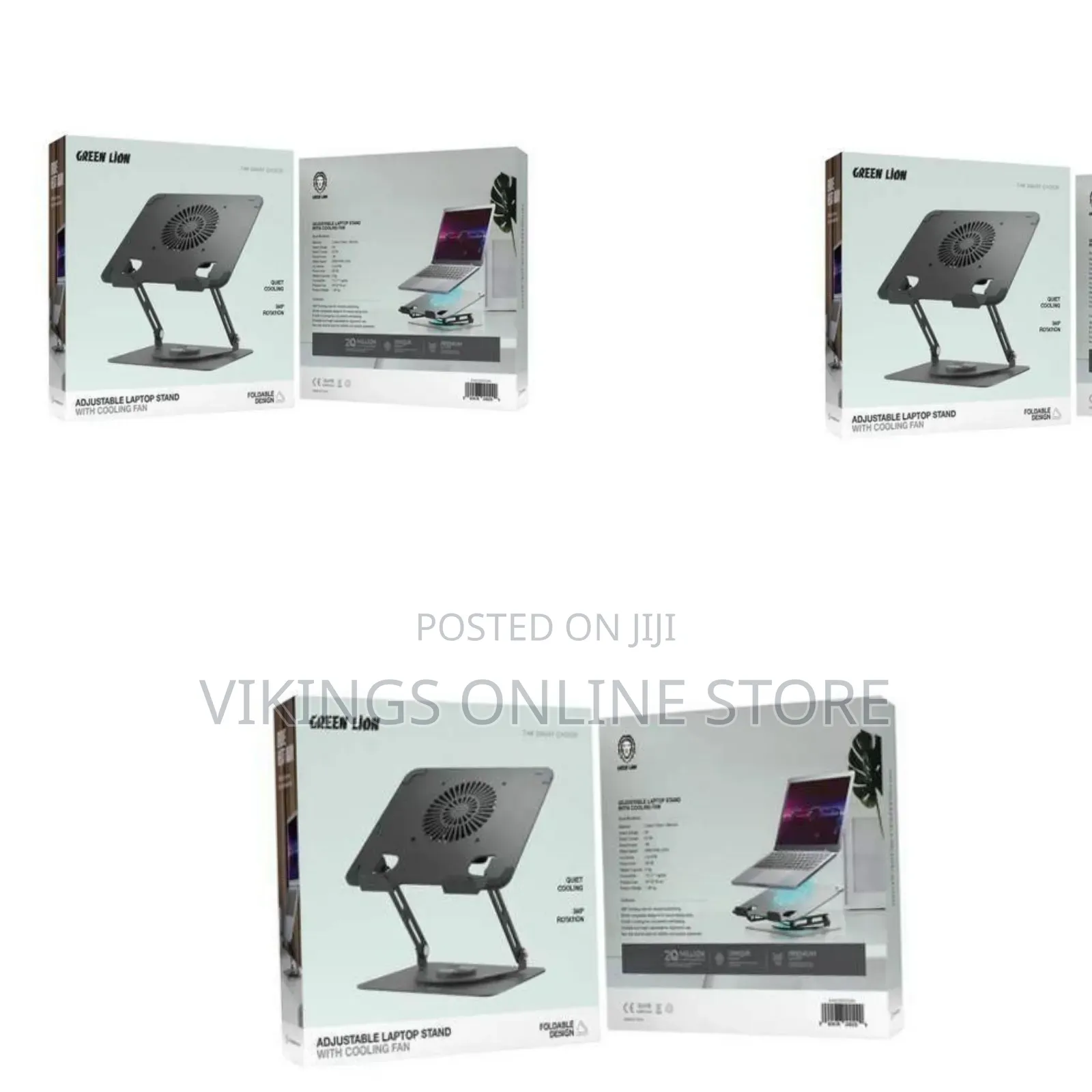 Green Lion Green Lion Adjustable Laptop Stand With Cooling Fan
