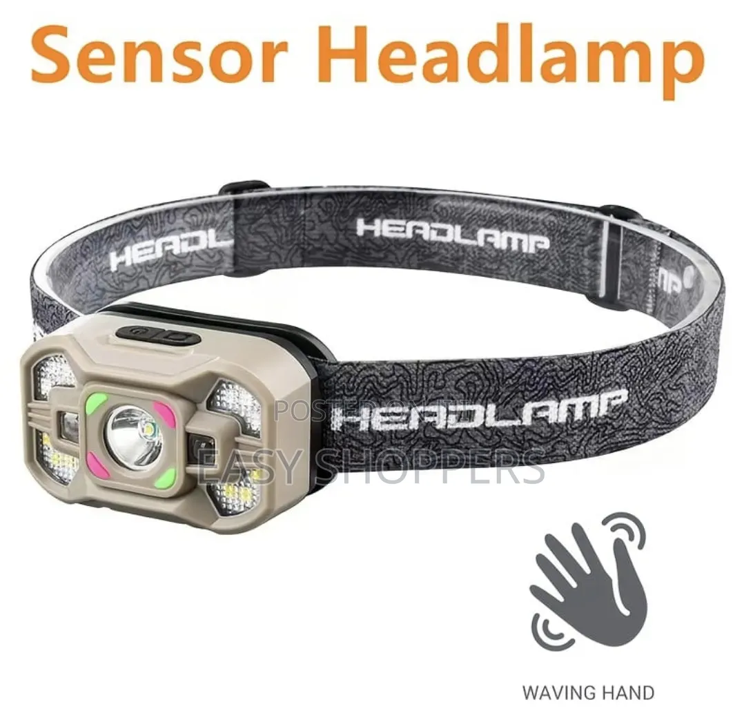 Motion Sensor Headlight Waving Head Lamp for Camping and Mining