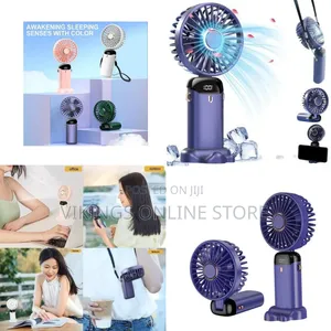 Compact Handheld Fan With Digital Display - Multicolor