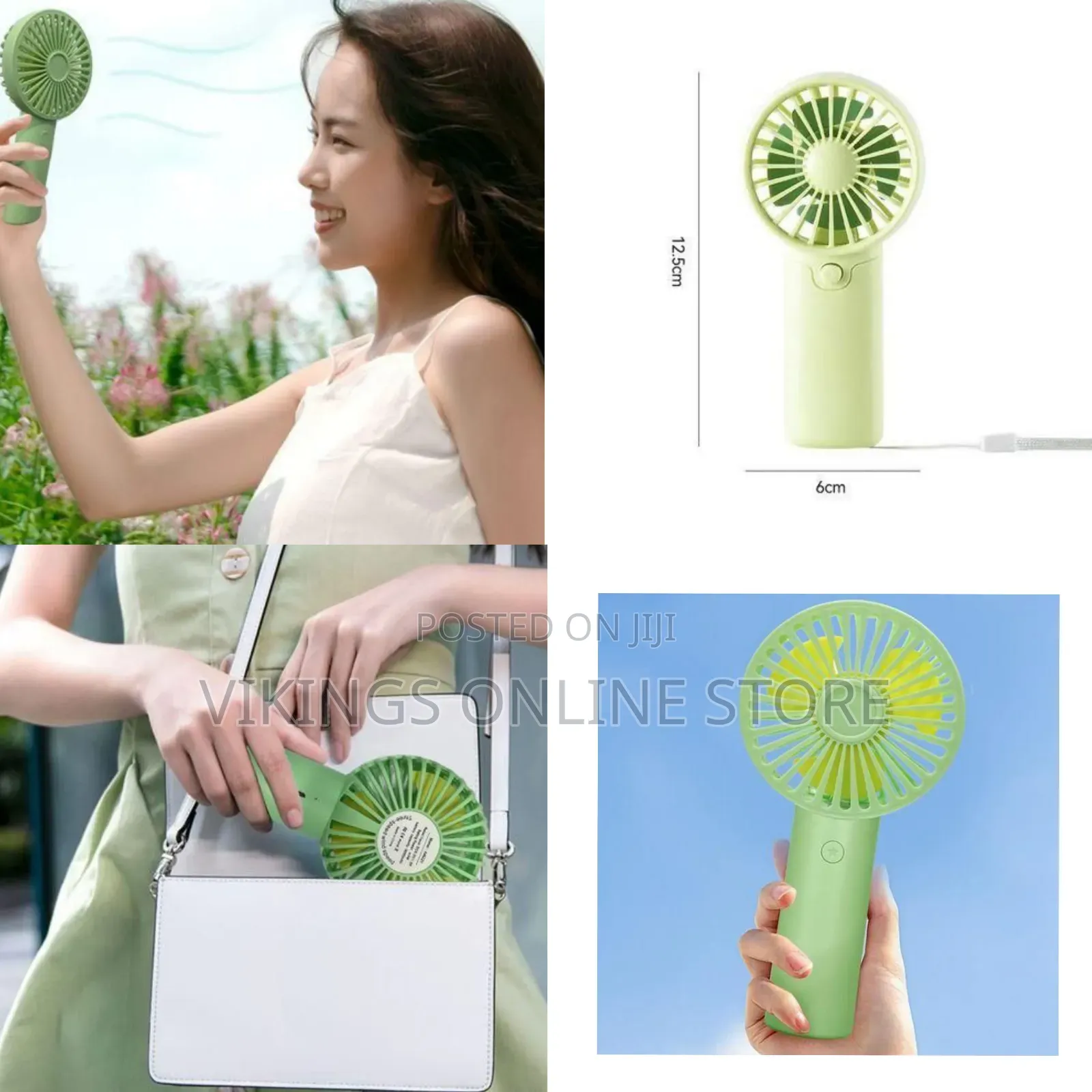 Compact Rechargeable Handheld Fan - Multicolor