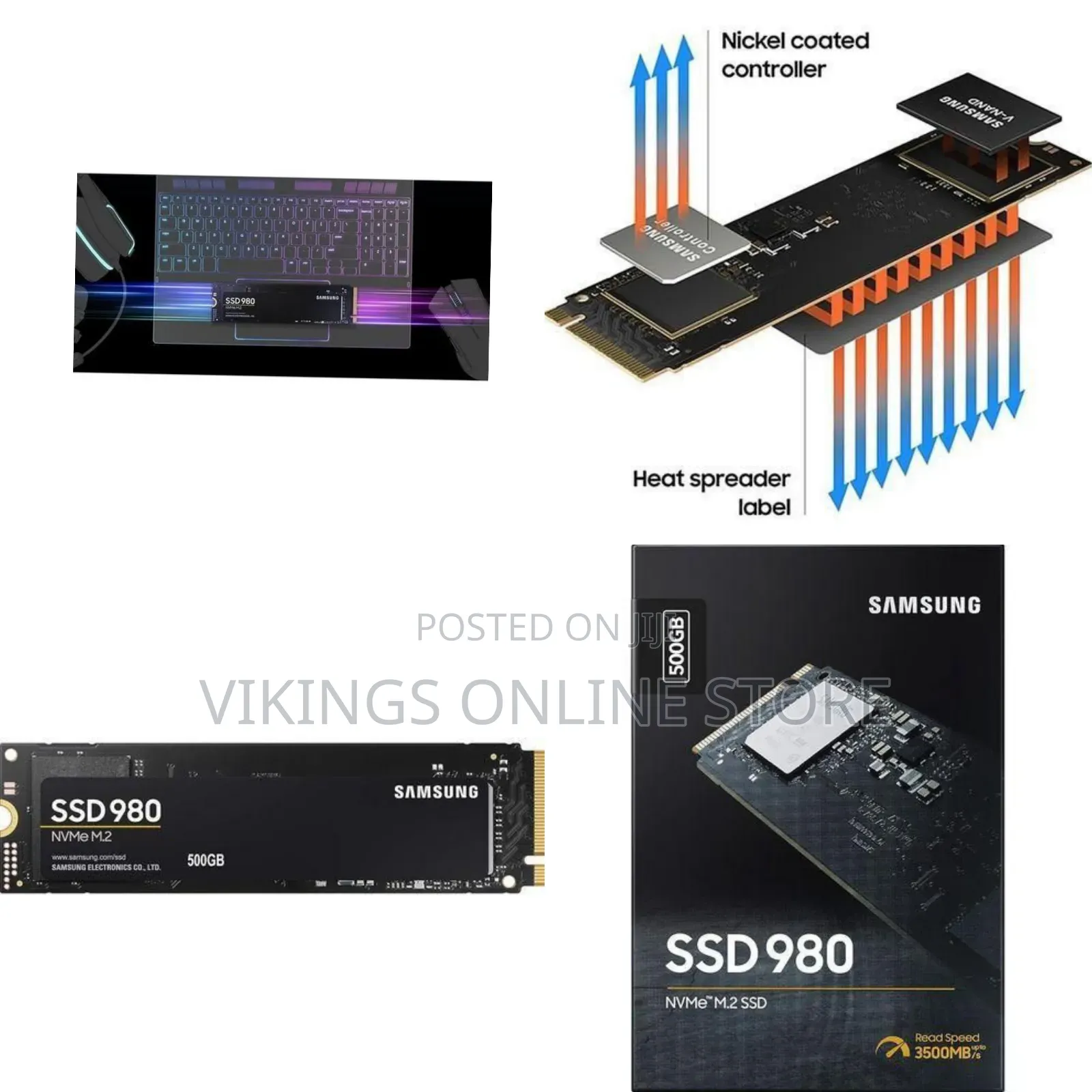 Samsung 980 Nvme M.2 SSD (500gb) - Multicolor