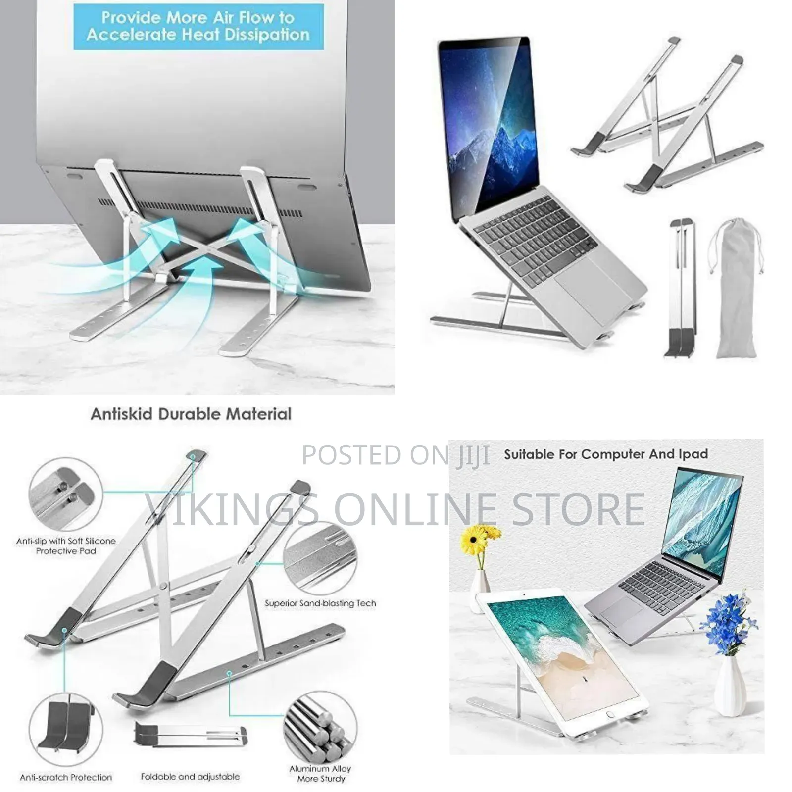 Portable Adjustable Laptop Stand - Multicolor