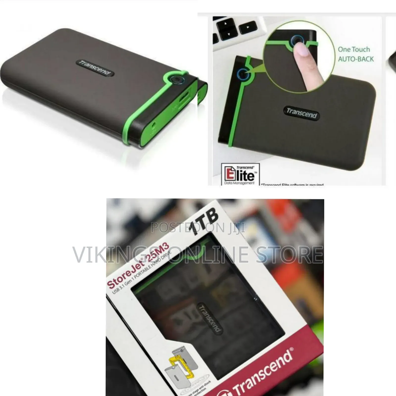 Transcend Storejet 25m3 1tb Portable Hard Drive - Multicolor