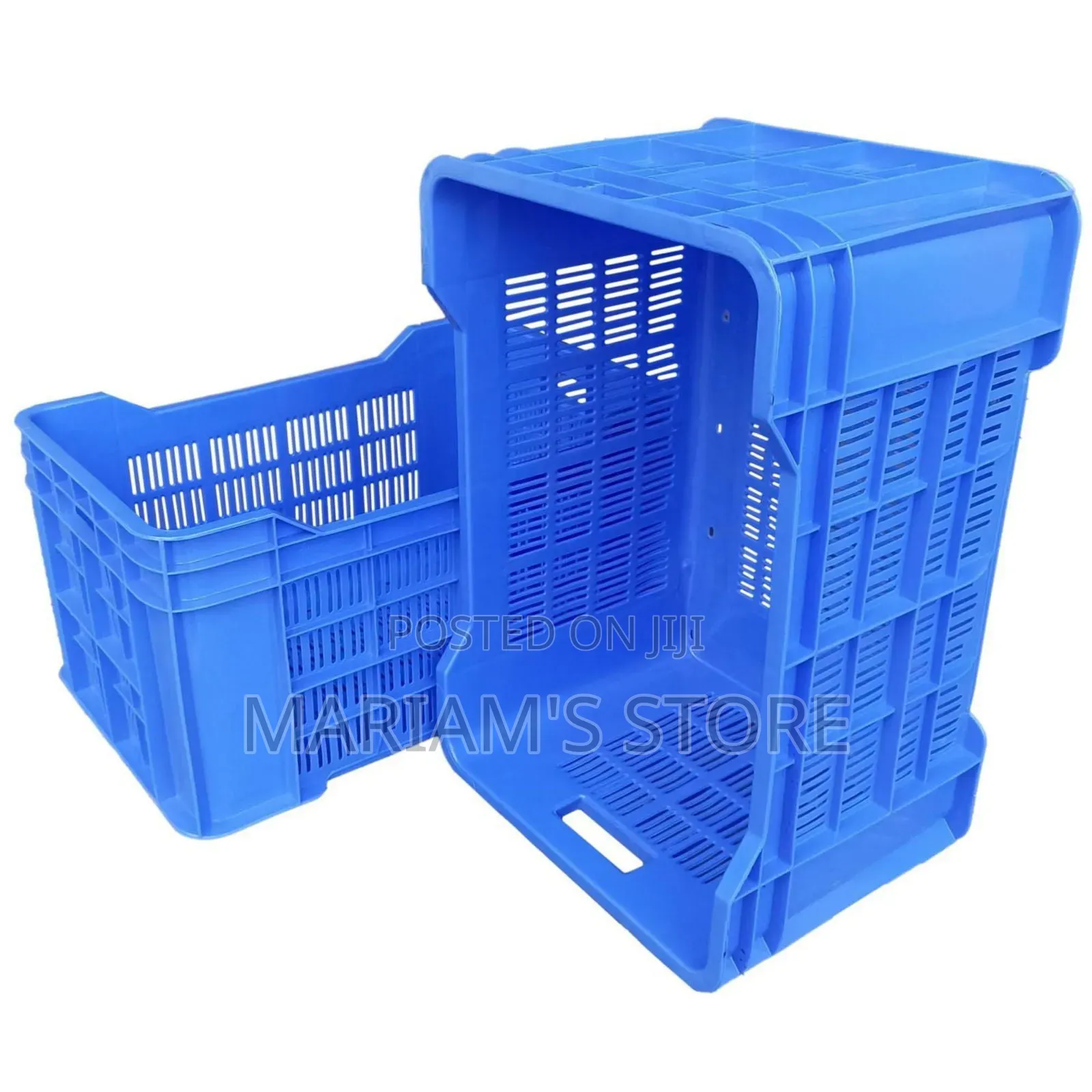 Blue Plastic Storage Crates.