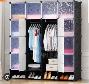 Elegant 4 Column Plastic Wardrobe