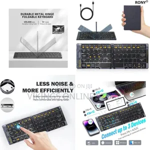 Ultra-Slim Folding Bluetooth Keyboard With Transparent Housing
