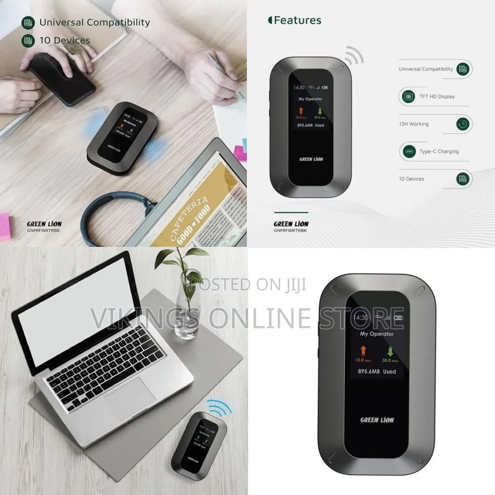 High-Speed 4g Lte Portable Mifi Router With TFT Hd Display-Multicolor