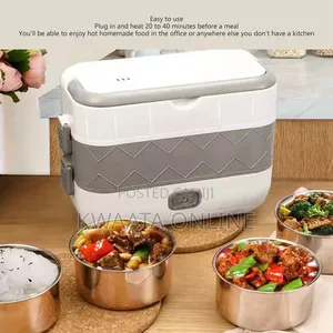 Electric Lunch Box, 2 Layers 1.48l Self Cooking Heating Food Steamer