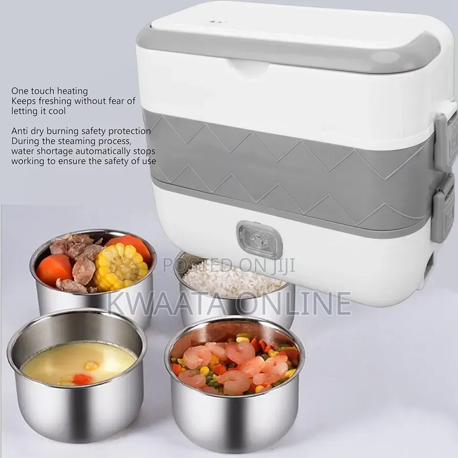 Electric Lunch Box, 2 Layers 1.48l Self Cooking Heating Food Steamer