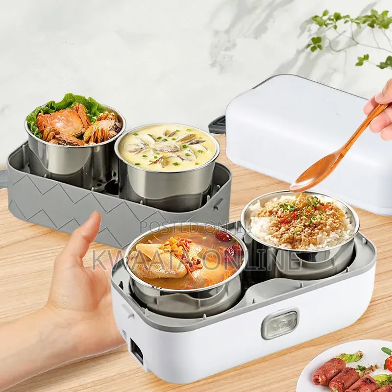 Electric Lunch Box, 2 Layers 1.48l Self Cooking Heating Food Steamer