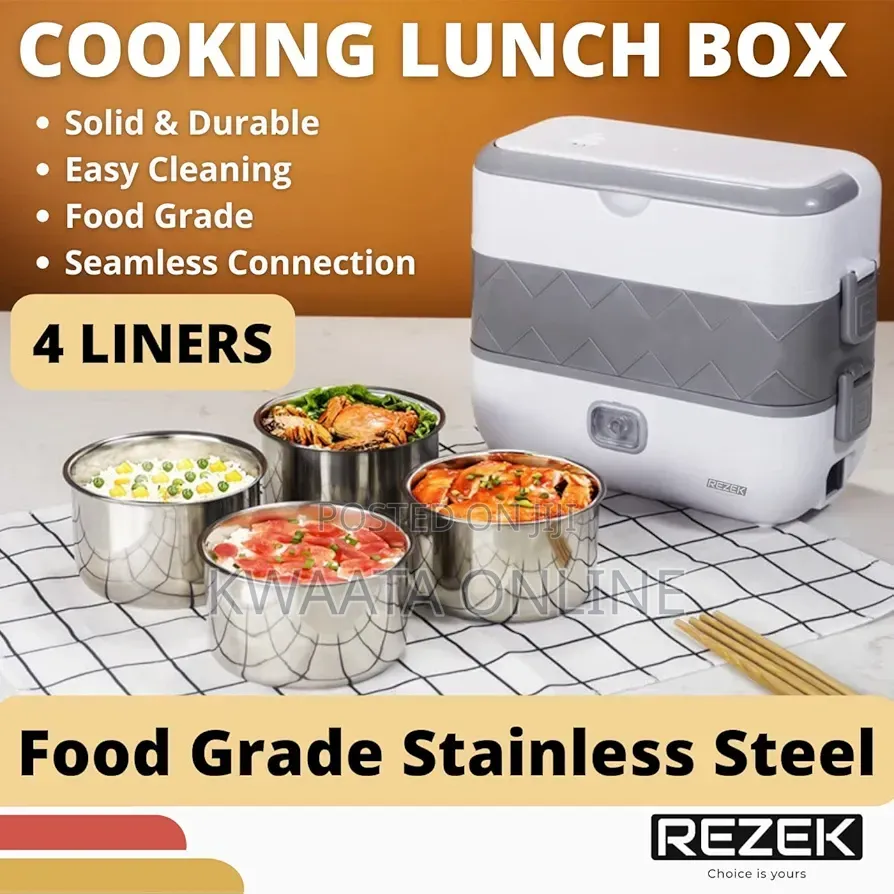 Electric Lunch Box, 2 Layers 1.48l Self Cooking Heating Food Steamer