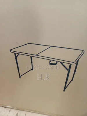 Picnic Plastic Foldable Table 120cm, Foldable Table - White