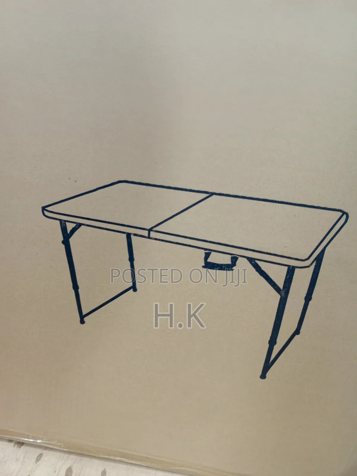 Picnic Plastic Foldable Table 120cm, Foldable Table - White