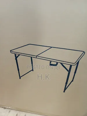 Picnic Plastic Foldable Table 120cm, Foldable Table - White