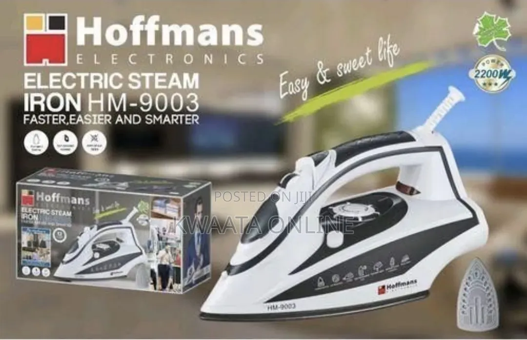 Hoffmans Electric Steam Flat Iron Hm-9003 White or Black