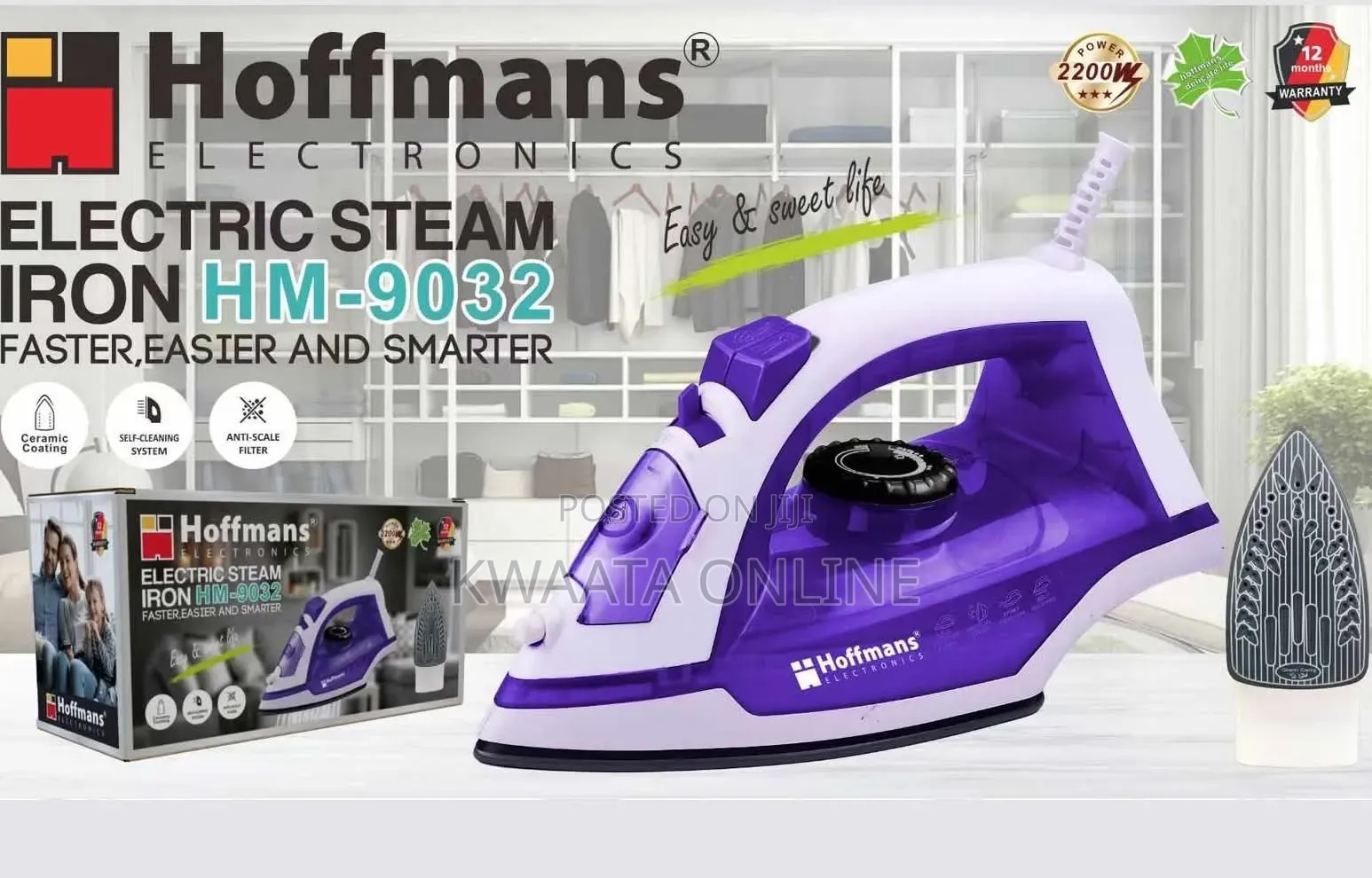 Hoffmans Electric Steam Flat Irons, Model Hm-9032 , Hm-9005