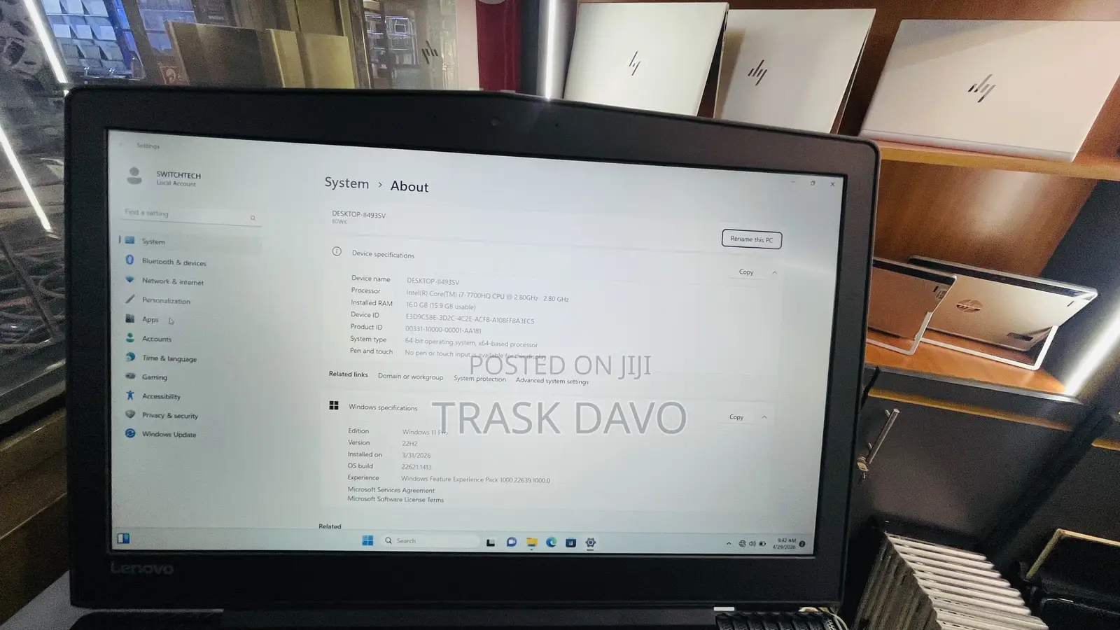 Laptop Lenovo Legion Y520 16GB Intel Core i7 SSD 512GB