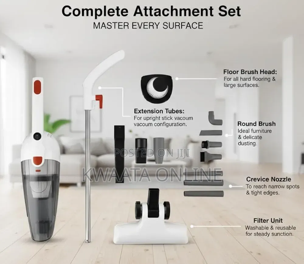 Hoffman Handheld Stick Vacuum Cleaner 1000w Powerful Cyclone Suction