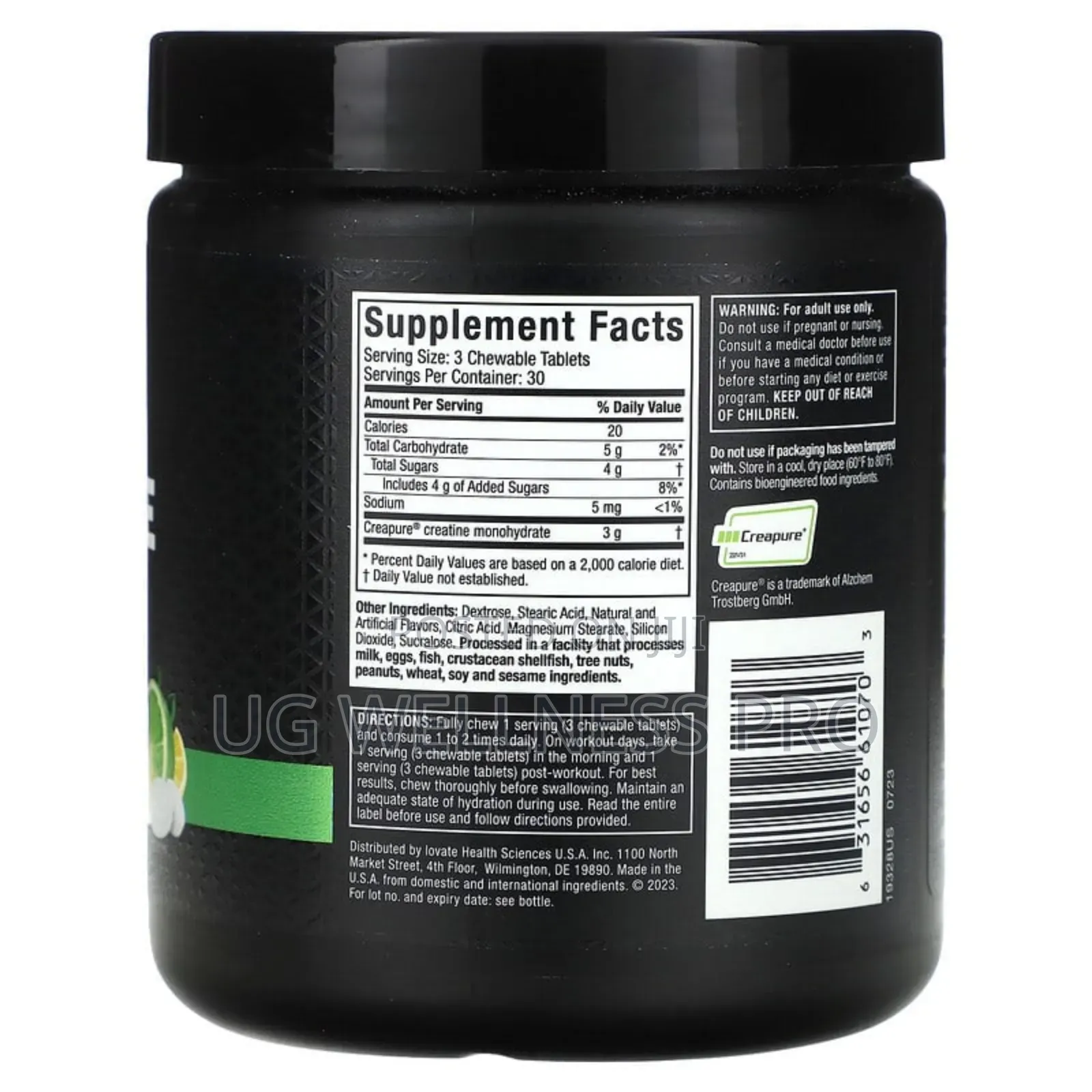 Creatine Creapure Chews, Citrus Burst, 90 Chewable Tablets (1 G Per