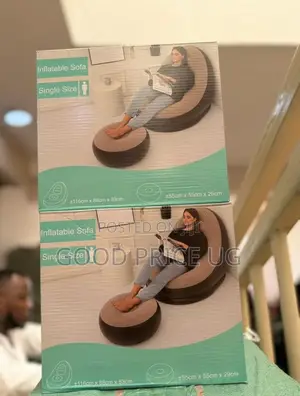 Single-Size Inflatable Sofa and Footrest Set