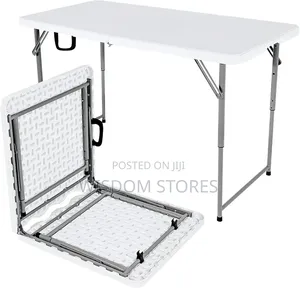 White Portable Folding Table With Carrying Handle for Camping Party