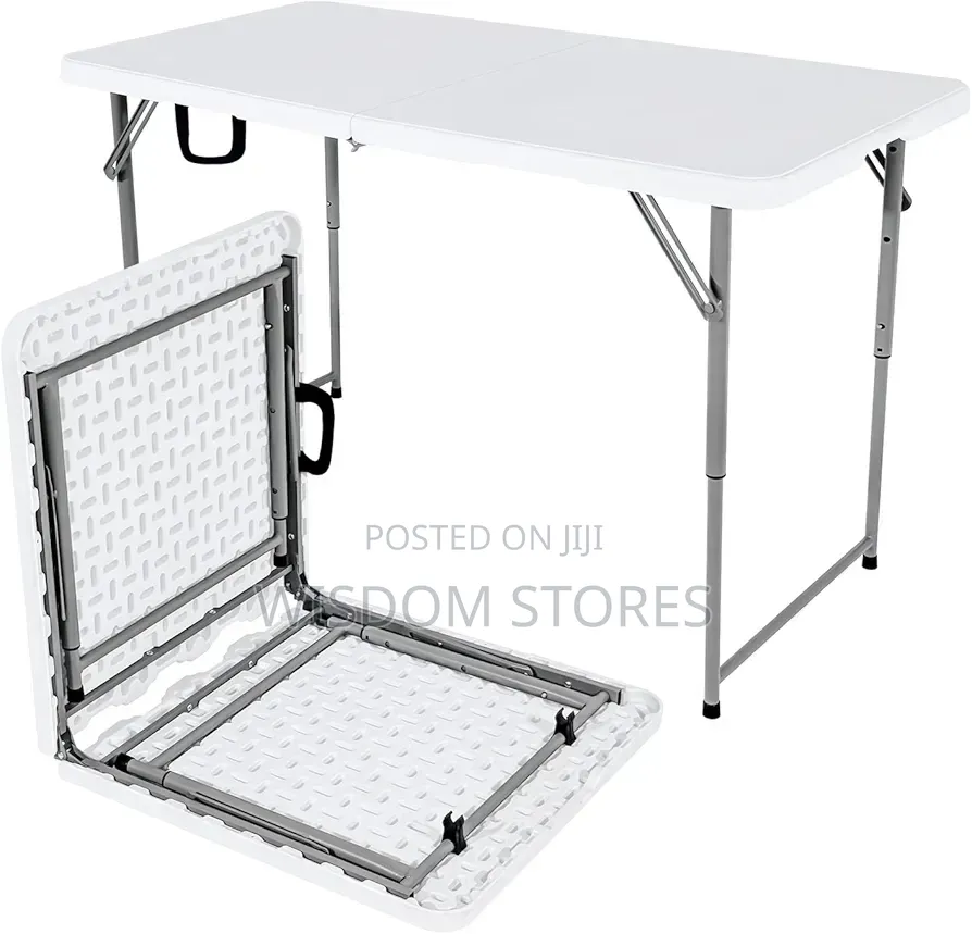 White Portable Folding Table With Carrying Handle for Camping Party