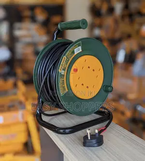 Jadever Electric Cable Reel Extension Lead. 4 Ports 25m