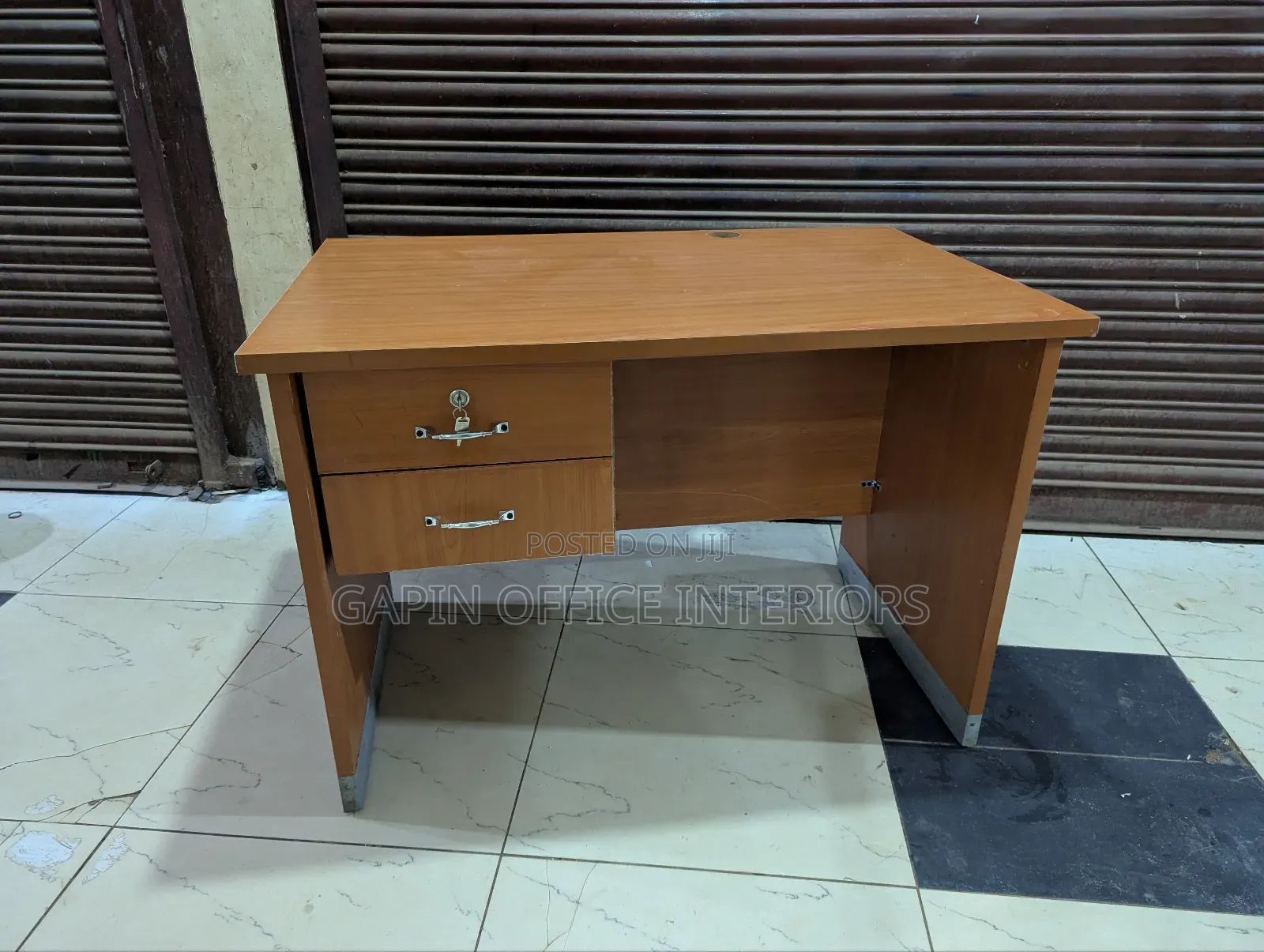 Second Hand Office Desk, 110cm // 1.1 Metres With Two Fixed Drawers