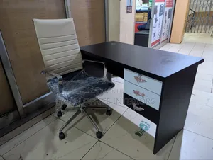 Office Chair Set, New Desk With Refurbished (Used) Adjustable Chair
