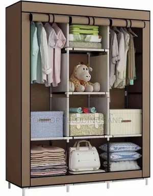 Three Column Metallic Closet Coffee Brown