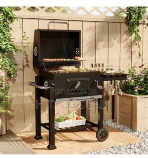 Charcoal Grill, Heavy Duty Cooking Grill With 2 Foldable Side Tables
