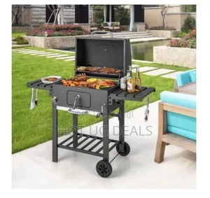 Charcoal Grill, Heavy Duty Cooking Grill With 2 Foldable Side Tables