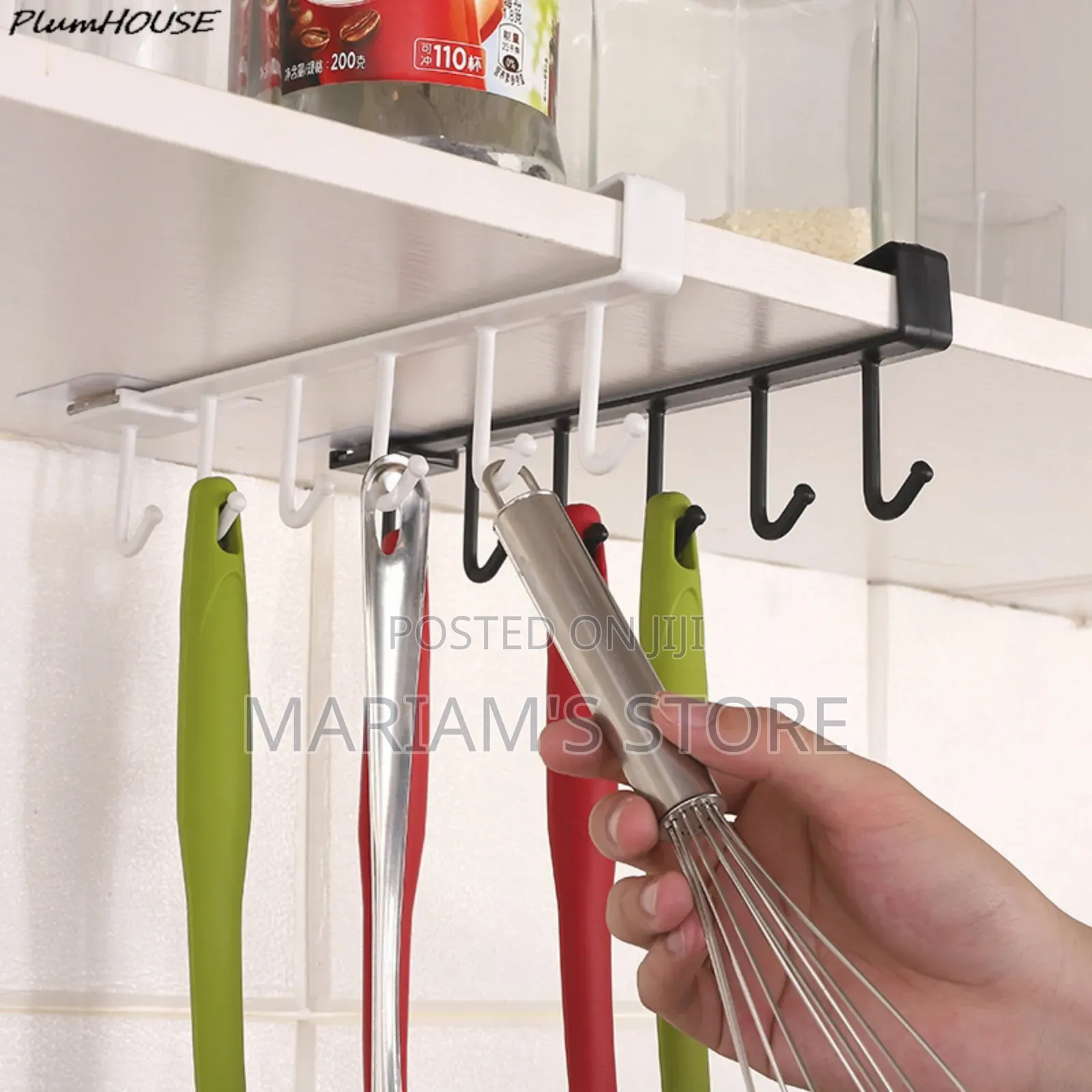 Metal Under-Shelf Organizer Hook Rack.