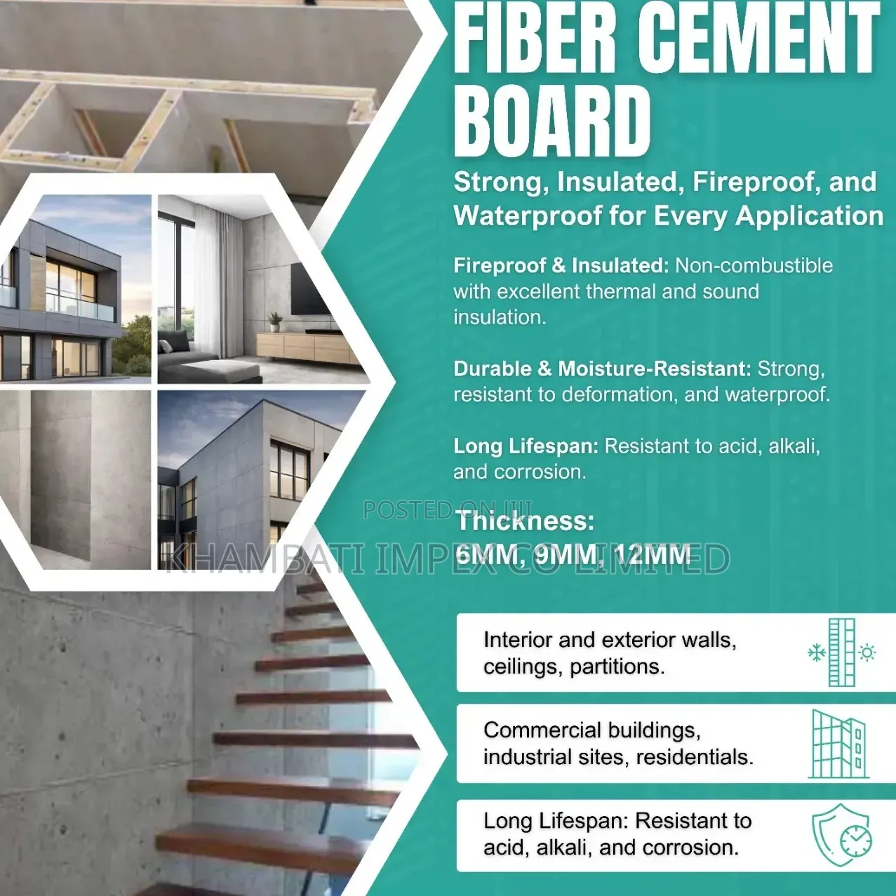 Fiber Cement Board | 6mm, 9mm, 12mm