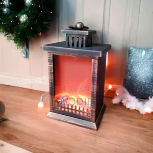 Decorative Led Fireplace Lantern With A Realistic Flame Effect.
