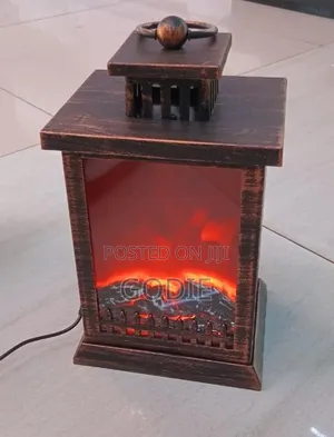 Decorative Led Fireplace Lantern With A Realistic Flame Effect.