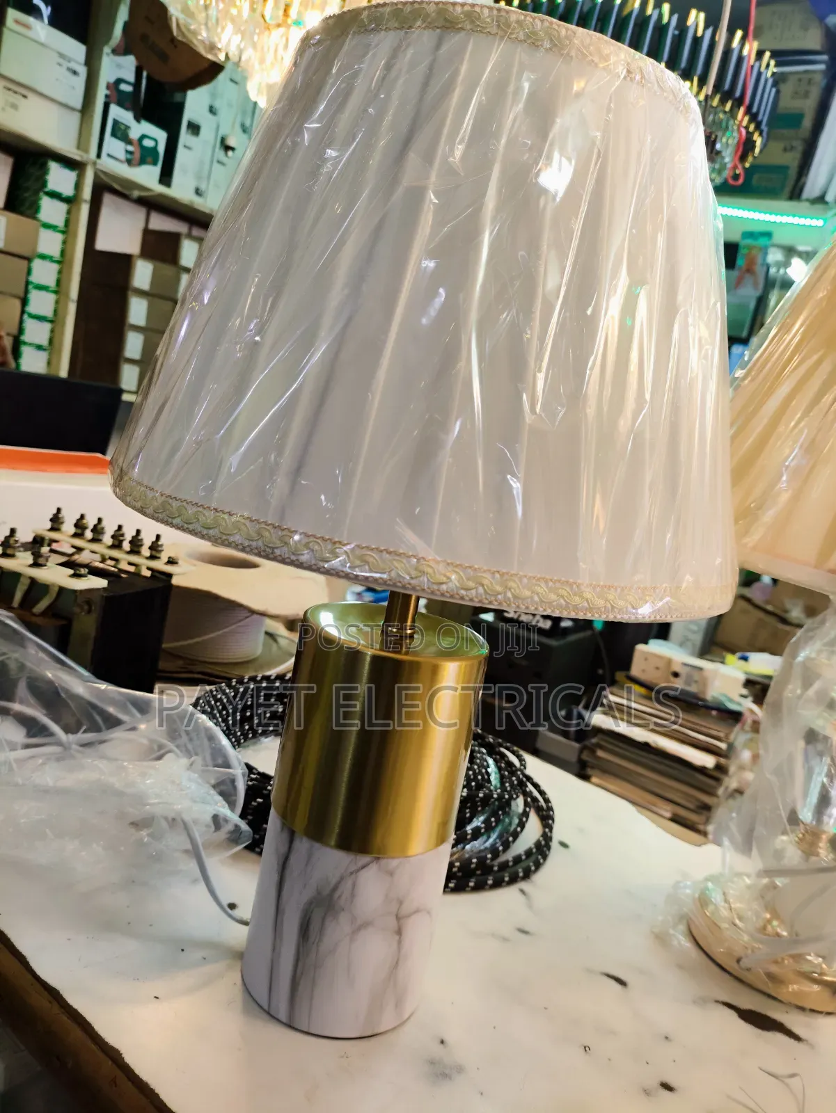 Gold/ White Bedside Table Lamp