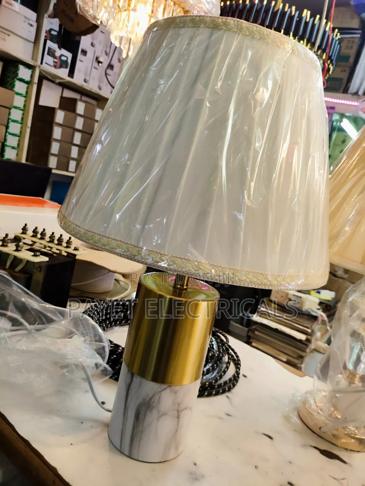 Gold/ White Bedside Table Lamp