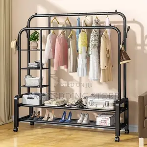 Shelf And Hanger Clothes Rack