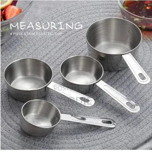 4-Piece Stainless Steel Measuring Cup Set