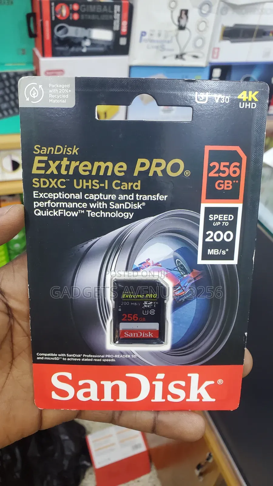 256gb Sandisk Extreme Pro SDXC Uhs-I Memory Card.
