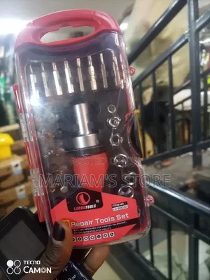 Repair Tool Set With Multi-Functional Ratchet Screwdriver and Bits.