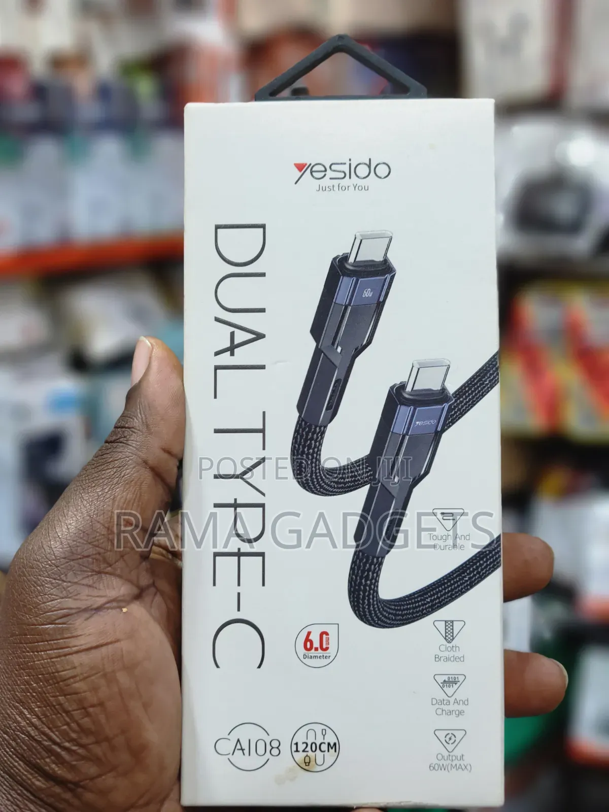 Yesido Ca108 Usb Type-C to Type-C Data and Charging Cable.