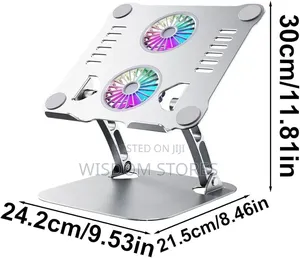 Adjustable Height Laptop Double Fan Metal Cooling Pad