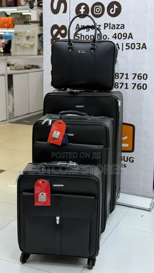 4pcs Set of Leather Travel Suitcase With Wheels